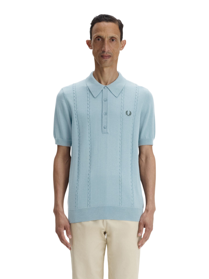FRED PERRY Strickpolo mit Zopfmuster bei Robert Ley