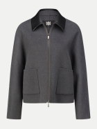 Riani Woll-Blouson mit Kunstleder-Details 940-coal bei Robert Ley