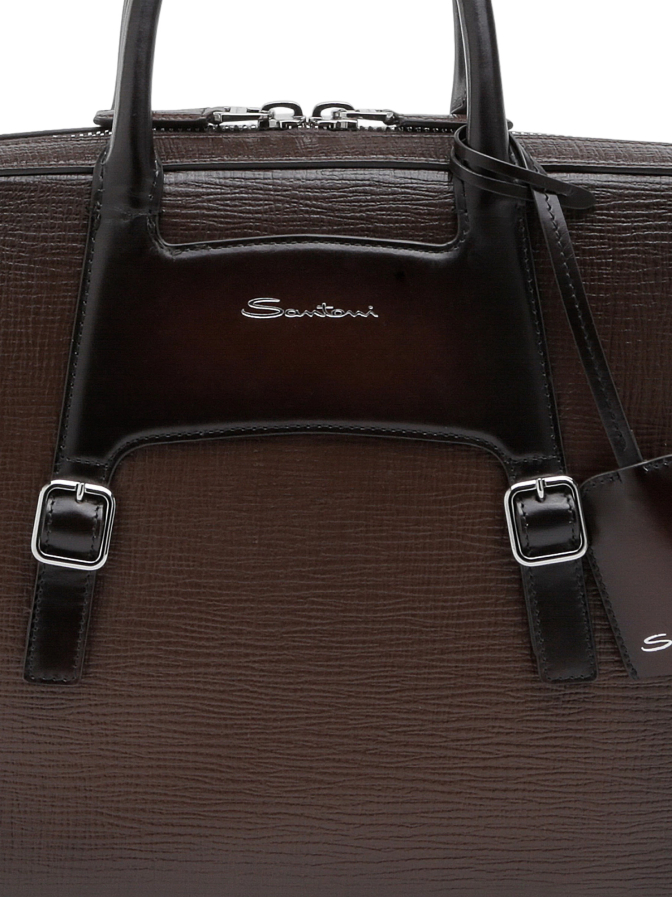 Santoni Aktentasche aus geprägtem Leder bei Robert Ley
