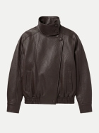 Tom Tailor Denim Jacke in Lederoptik mit Stehkragen 42127-brown leather structure bei Robert Ley