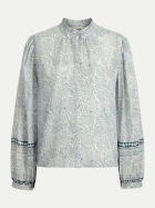 Ladneri Handbedruckte Bluse Arles blue/white bei Robert Ley