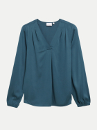 Comma Bluse mit Faltendetails 5548-BLUE bei Robert Ley