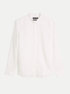 Marc O'Polo Leinenhemd mit Stehkragen 0163-White bei Robert Ley
