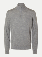 SELECTED HOMME Strickpullover mit Reißverschluss 178991-Medium Grey Melange bei Robert Ley