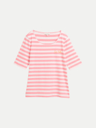 Tom Tailor Casual T-Shirt Gestreift 40331-pink white stripe bei Robert Ley