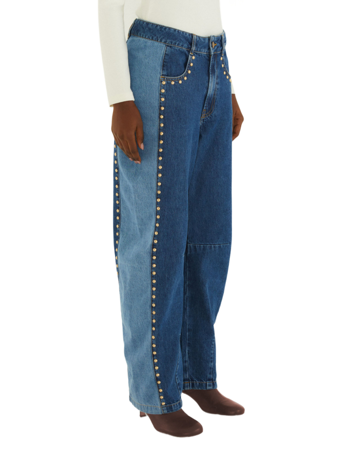 Farm Rio Wide-Leg Jeans mit Nietendetails bei Robert Ley