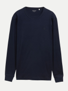 Tom Tailor Casual Basic Langarmshirt mit Logo-Stickerei 10668-sky captain blue bei Robert Ley