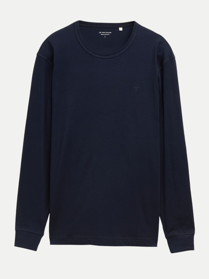 Tom Tailor Casual Basic Langarmshirt mit Logo-Stickerei bei Robert Ley