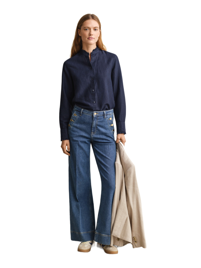 Gant Rüschenbluse aus Leinenmix bei Robert Ley