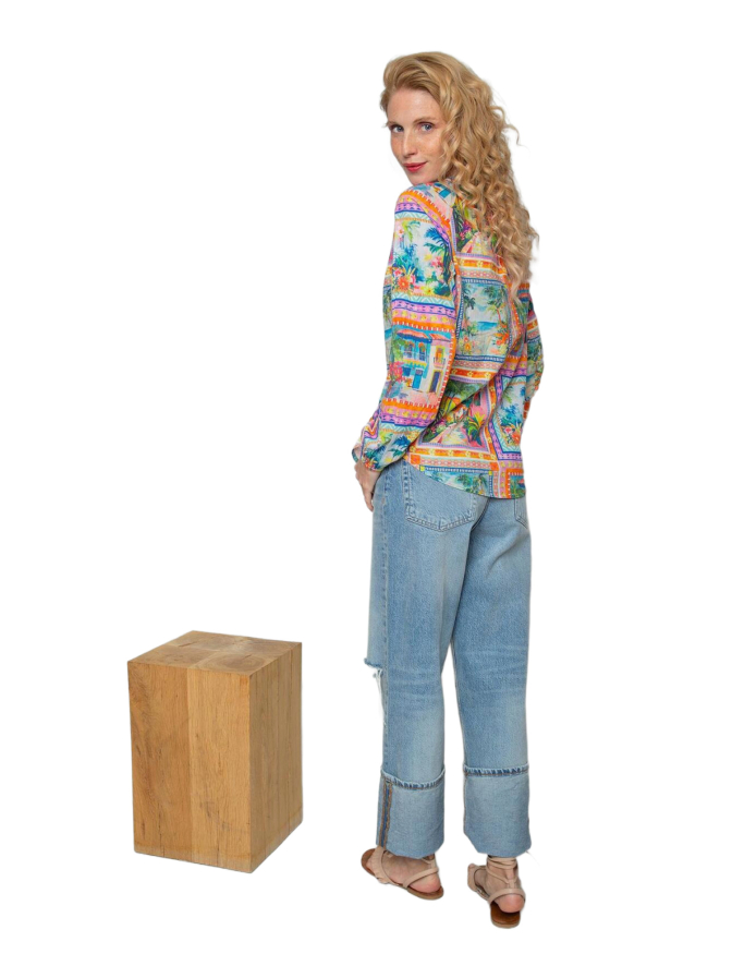 Emily Van Den Bergh Bluse mit Kachelprint bei Robert Ley