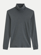 Marc O'Polo Langarmshirt mit Rollkragen 0473-Graphic Grey Melange bei Robert Ley