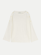 Tom Tailor Casual Langarmshirt mit Knopf-Details 10315-Whisper White bei Robert Ley
