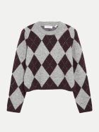 Comma Strickpullover mit Rautenmuster 96J4-GREY/BLACK bei Robert Ley
