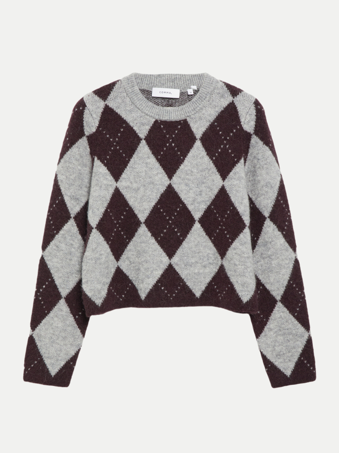 Comma Strickpullover mit Rautenmuster bei Robert Ley