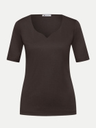 Street One Basic T-Shirt Ada 17276-espresso brown bei Robert Ley