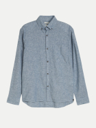 Tom Tailor Denim Leinenhemd mit Langarm 39487-nighttime blue chambray bei Robert Ley