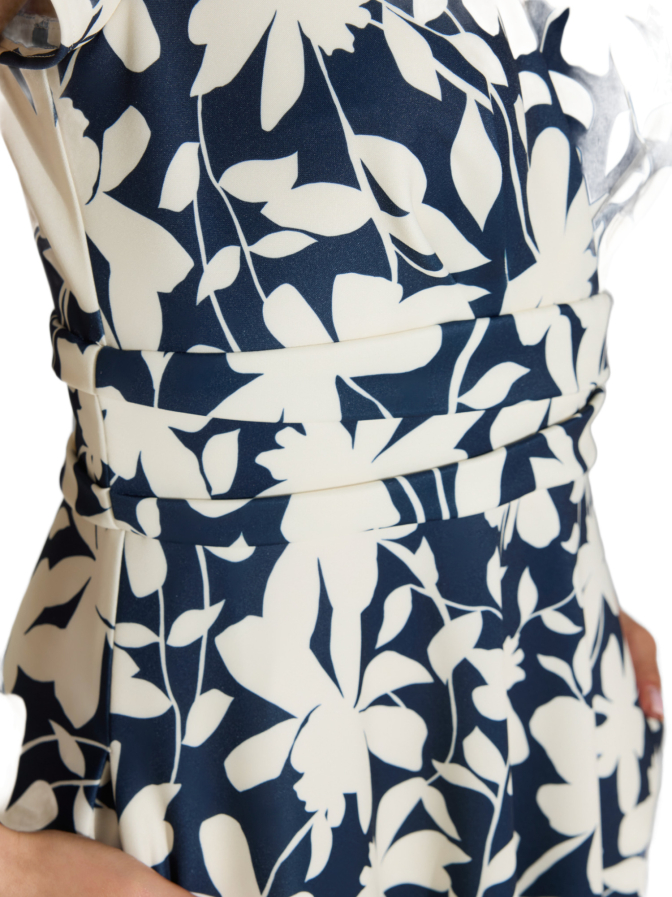 Swing Midi Kleid aus bedrucktem Scuba bei Robert Ley