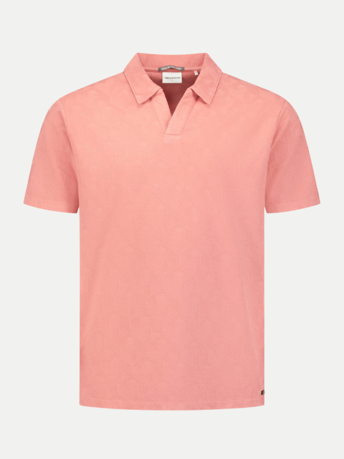 No Excess Polohemd mit Jacquard-Print bei Robert Ley