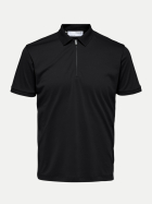 SELECTED HOMME Polohemd mit Reißverschluss 179099-Black bei Robert Ley