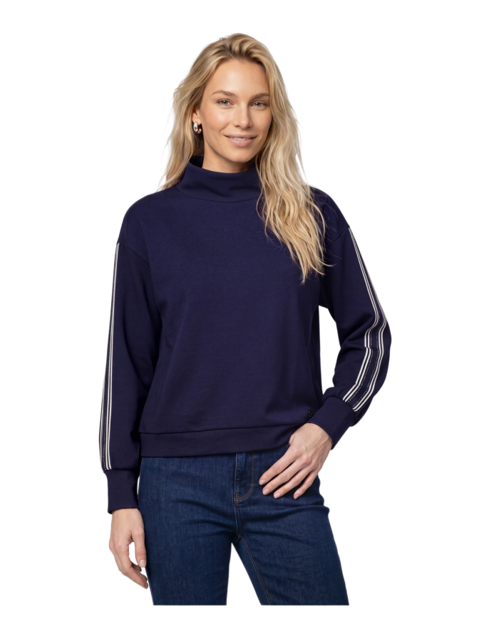 Monari Sweatshirt mit Streifen am Ärmel bei Robert Ley