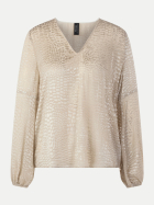 Marc Cain Bluse mit Leomuster 112-bright ecru bei Robert Ley