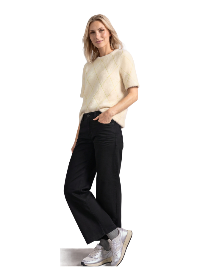 Street One Kurzarm Pullover mit Karo-Muster bei Robert Ley