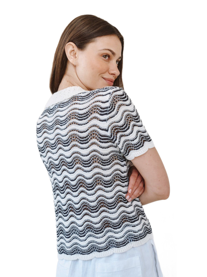 Bella Dahl Kurzarmpullover Seiden-Baumwoll-Mix bei Robert Ley