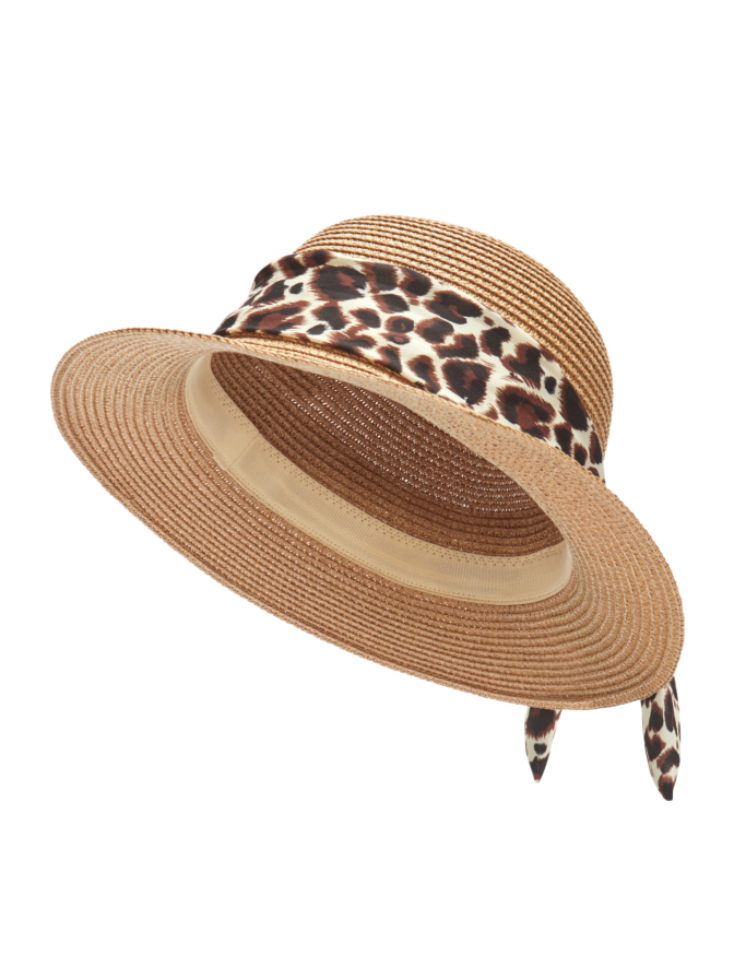 Codello Papierstrohhut mit Leopardenband bei Robert Ley