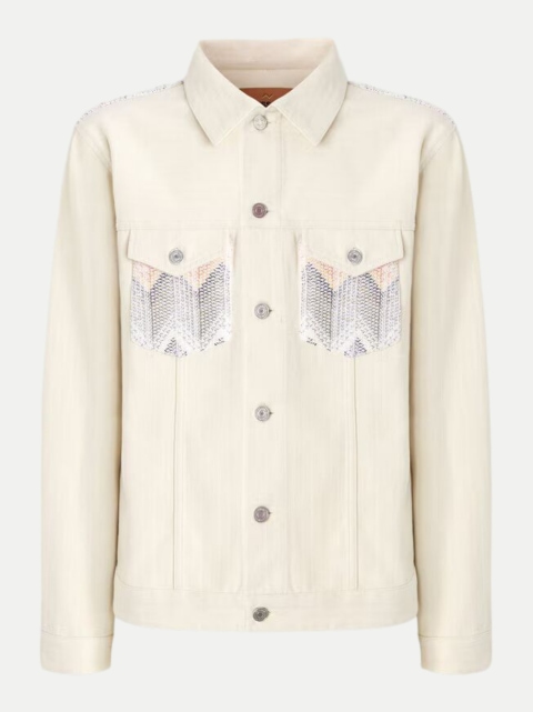 MISSONI Jeansjacke mit Chevron-Strickeinsätzen bei Robert Ley