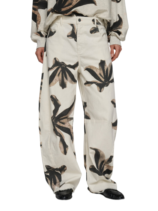 10 Days Wide-Leg Western Hose mit Blumenprint bei Robert Ley
