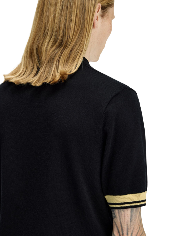 FRED PERRY Strick-Polo mit Kontrast-Bündchen bei Robert Ley