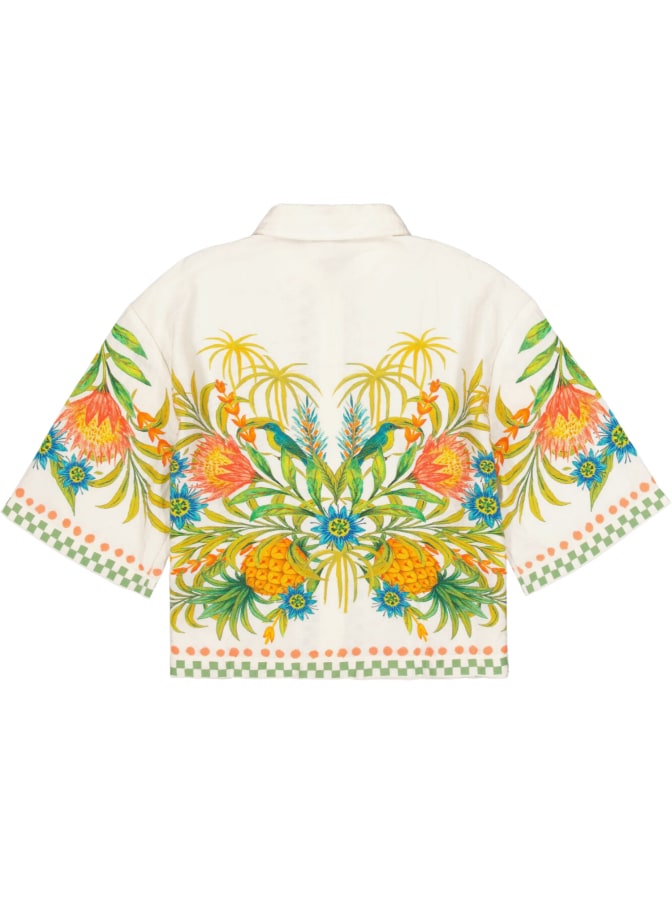 Garcia Kurzarm-Bluse mit Allover-Print bei Robert Ley