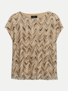 s.Oliver BLACK LABEL T-Shirt mit Zick-Zack-Muster 80X4-BROWN bei Robert Ley