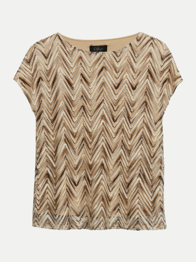 s.Oliver BLACK LABEL T-Shirt mit Zick-Zack-Muster bei Robert Ley