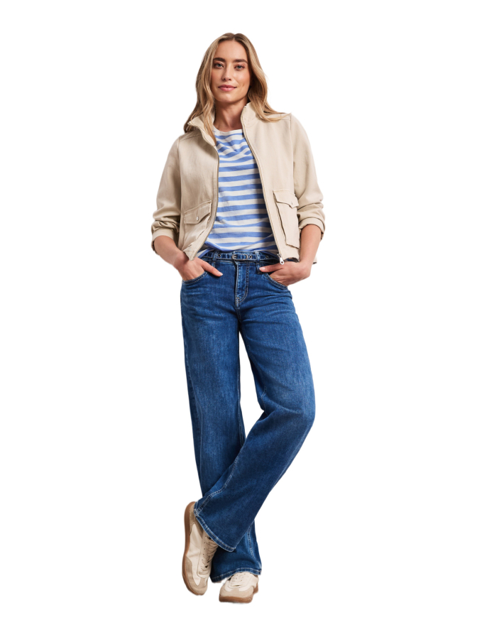 Street One Basic T-Shirt mit Streifenmuster bei Robert Ley