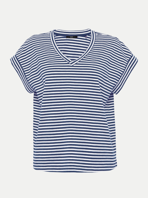 Zero Gestreiftes T-Shirt mit V-Ausschnitt bei Robert Ley