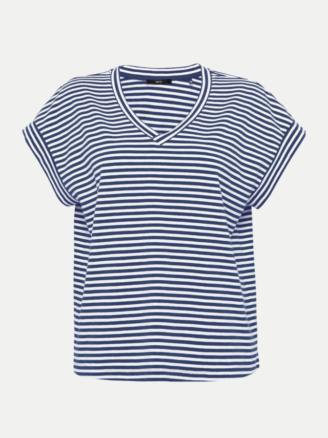 Zero Gestreiftes T-Shirt mit V-Ausschnitt bei Robert Ley