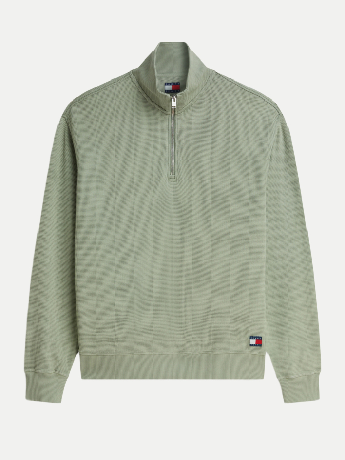 Tommy Jeans Half-Zip Sweater mit Waffel Struktur bei Robert Ley
