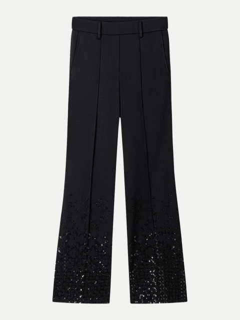 Cambio Hose Francoise Cropped mit Pailletten-Applikation bei Robert Ley