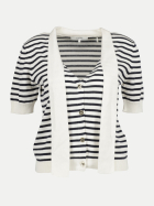 Frame Strickjacke mit Schleifenkragen Cardi namu navy multi bei Robert Ley