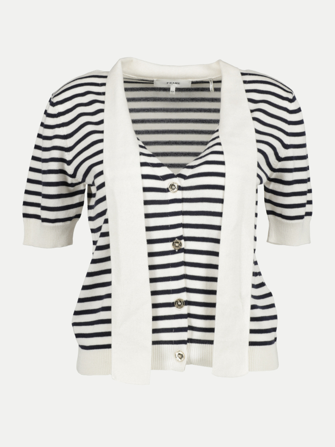 Frame Strickjacke mit Schleifenkragen Cardi bei Robert Ley