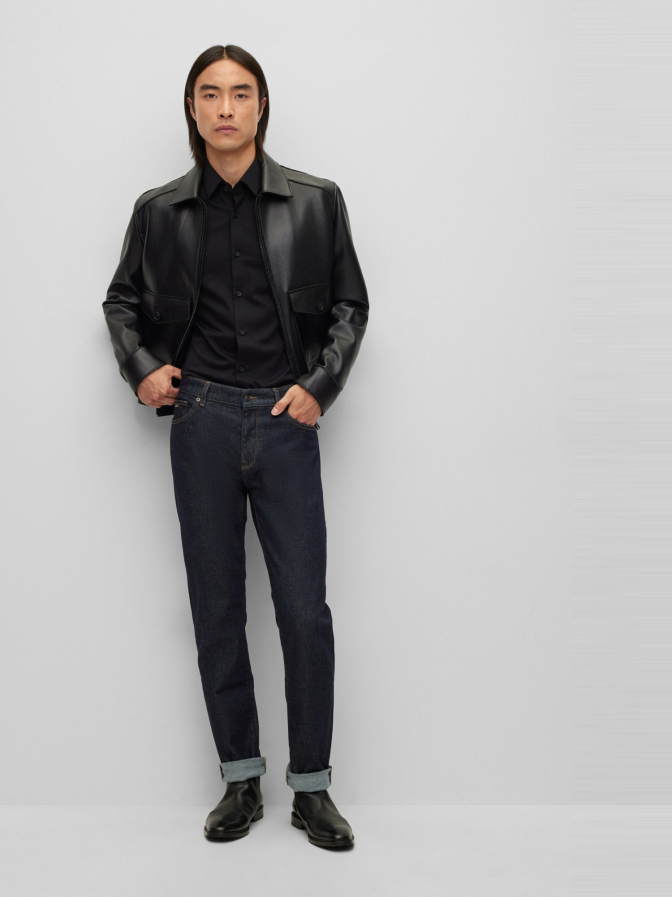 BOSS Black Hemd aus Baumwoll-Jersey mit Performance-Stretch bei Robert Ley