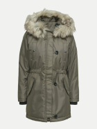 Only Langer Parka ONLIRIS 207332001-Stone Gray/NATURE FUR bei Robert Ley