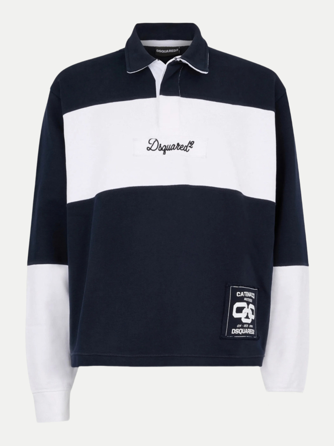 DSQUARED2 Rugby Shirt mit Brustlogo bei Robert Ley