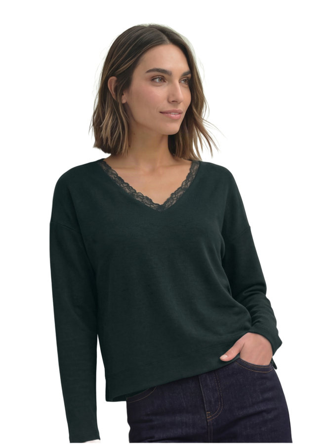 Street One Langarm Shirt mit Spitzendetail bei Robert Ley