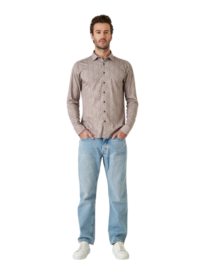 Desoto Slim-Fit Hemd Allover Muster bei Robert Ley