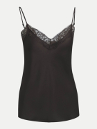 Milano Italy Camisole-Top mit Spitzenbesatz 918-MOCCA bei Robert Ley