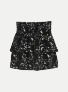 Tom Tailor Denim Crinkle Mini-Rock mit Volants 39476-black white flower print bei Robert Ley