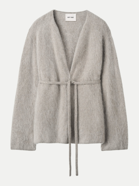 Soft Goat Gebürstete Kaschmir-Strickjacke mit Gürtel bei Robert Ley