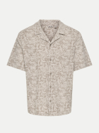 Only & Sons Frotteehemd mit Alloverprint 284276002-Antique White/STRING bei Robert Ley